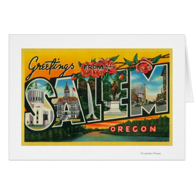 Cartão Salem, OregonLarge - Letra ScenesSalem, OR (Frente Horizontal)
