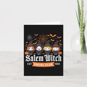Cartão Salem Witch Est 1692 Social Club Halloween Mulhere