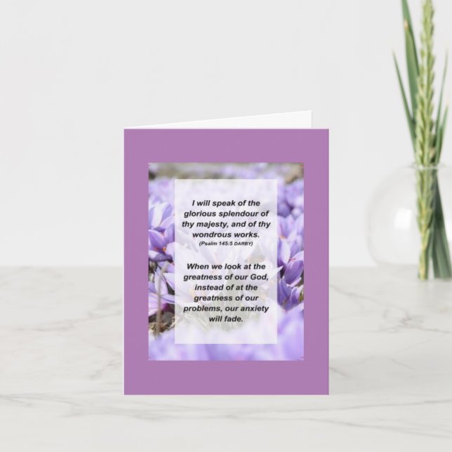 Cartão Salm 145:5 Falarei da gloriosa de suas mães (Frente)