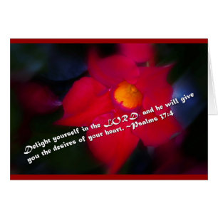 Cartão Salm 37:4 Fundo Vermelho