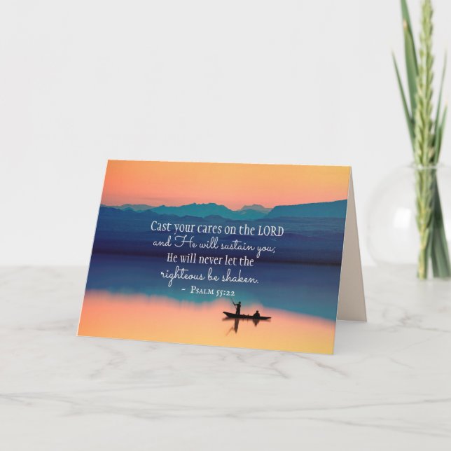 Cartão Salm 55:22 Caste as tuas preocupações com o LORD (Frente)
