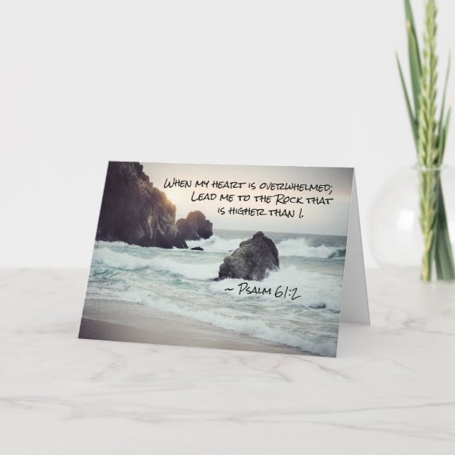 Cartão Salm 61:2 Leva-me ao Rochedo que é Mais alto (Frente)
