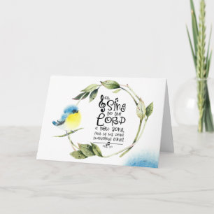 Cartão Salm 98:1 Cante ao Senhor uma Bíblia de Música Nov