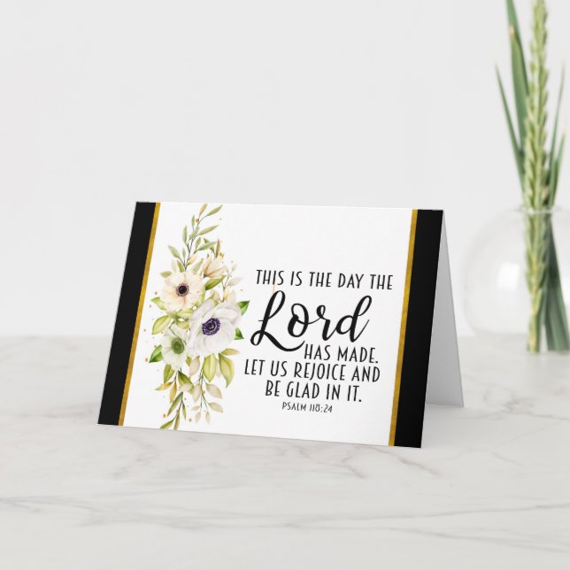 Cartão Salmo 118:24 Este é o dia que o Senhor fez (Frente)