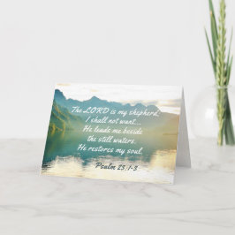 Cartão Salmo 23 1-3 Ele me leva ao lado de águas estática
