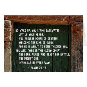 Cartão Salmo 24:7-8 Rei da Glória, Bíblia Versa