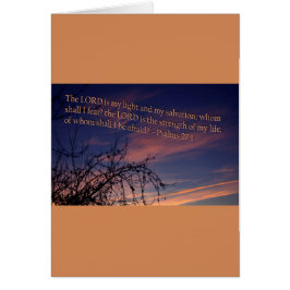 Cartão Salmo 27:1 no amanhecer