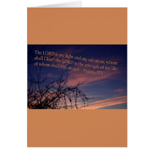 Cartão Salmo 27:1 no amanhecer