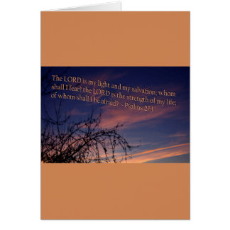 Cartão Salmo 27:1 no amanhecer