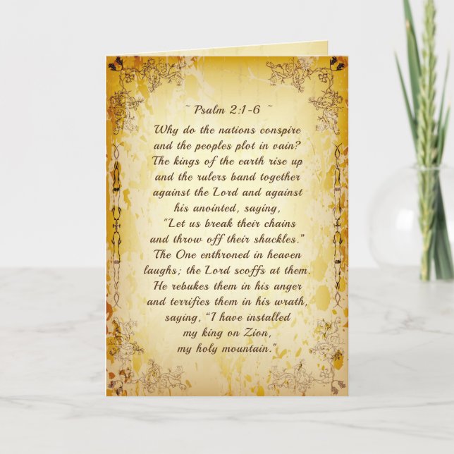 Cartão Salmo 2 1-6 Por que as nações conspiram? (Frente)