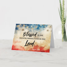 Salmo 33:12 Bendita é a Nação EUA Bandeira Bíblia