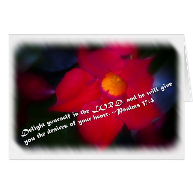 Cartão Salmo 37:4 em branco (Frente Horizontal)