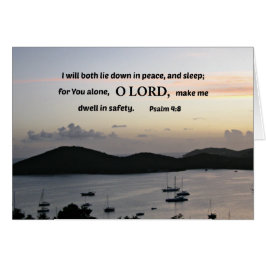 Cartão Salmo 4:8 Eu vou me deitar em paz....