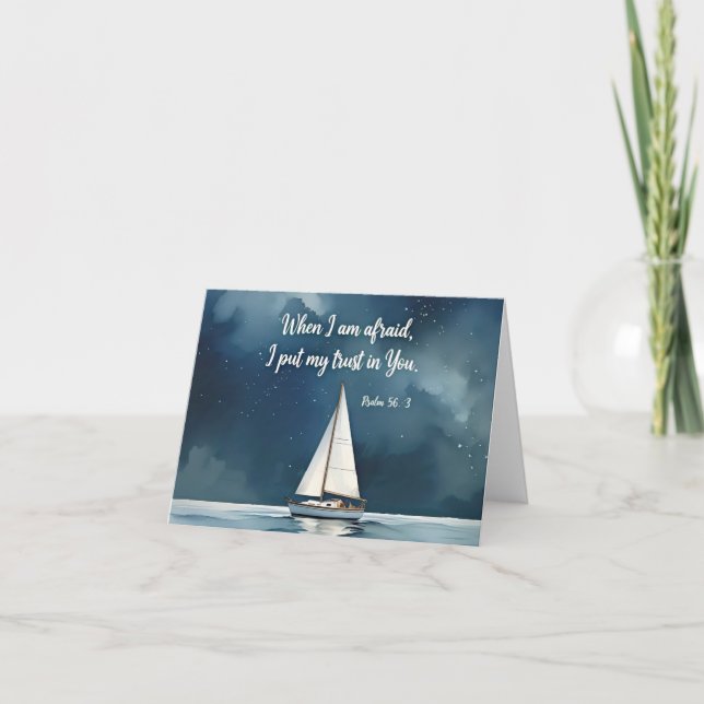 Cartão Salmo 56:3 Quando tenho medo de confiar em você, f (Frente)