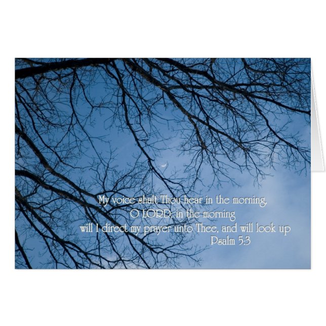 Cartão Salmo 5:3 A minha voz vai ouvir de manhã (Frente Horizontal)
