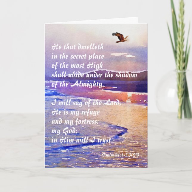 Cartão Salmo 91:1-2 Aquele que habita no esconderijo (Frente)