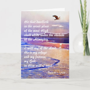 Cartão Salmo 91:1-2 Quem habita no esconderijo