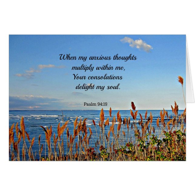 Cartão Salmo 94:19 quando meus pensamentos ansiosos... (Frente Horizontal)