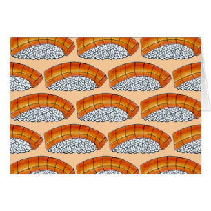 Cartão Salmon Nigiri Sushi Rice Fish Japonês Comida Foodi