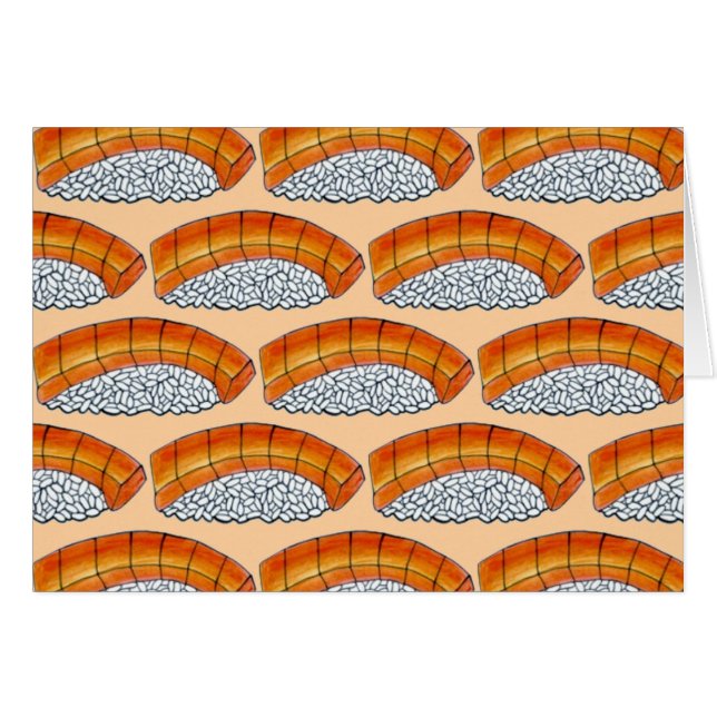 Cartão Salmon Nigiri Sushi Rice Fish Japonês Comida Foodi (Frente Horizontal)