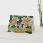 Cartão Salmon Star card for any occasion<br><div class="desc">I look forward to these beautiful lilies to bloom each year in my lily bed. Change the words on the front and add words to the inside this card to make it for any occasion you need-- or order several blank and hand write them as needed . Go to my...</div>