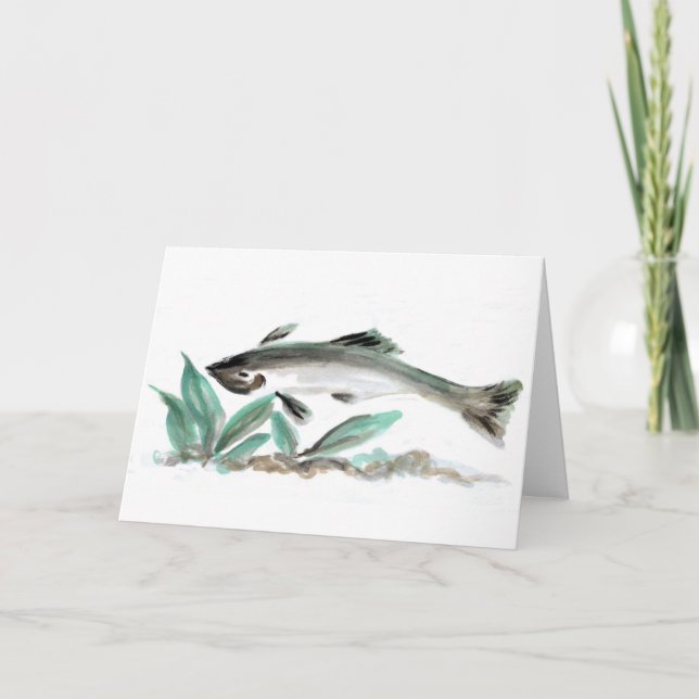 Cartão Salmon, Sumi-e (Frente)