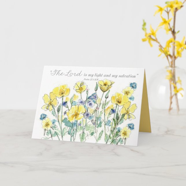 Cartão Salmos da Escritura das Flores Silvestres do Anive (Flor Amarela)