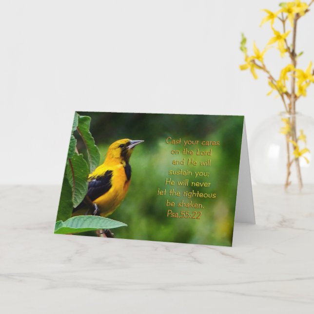 Cartão Salms 55:22 Inspiracional (Flor Amarela)