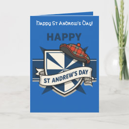 Cartão Saltire Shield, Festive Banner, and Plaid Tam