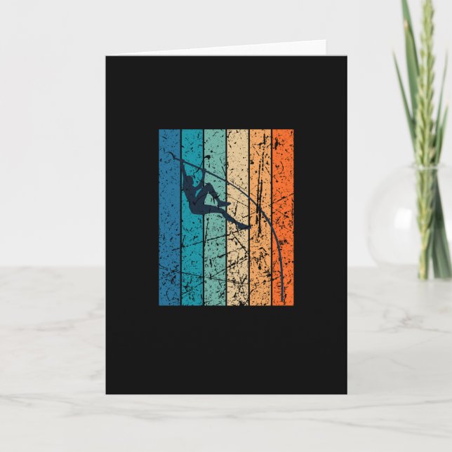 Cartão Salto com Vara Retro (Frente)