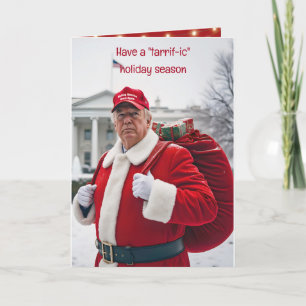 Cartão Salto do Papai Noel com saco vermelho