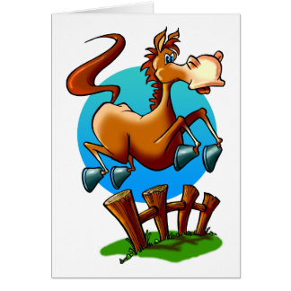 Cartão Salto do pônei dos desenhos animados