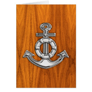 Cartão Salva-vidas - Chrome Como Âncora em Teak Veneza