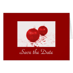 Cartão "Salvar a data" - Ornamentos da árvore de Natal Ve