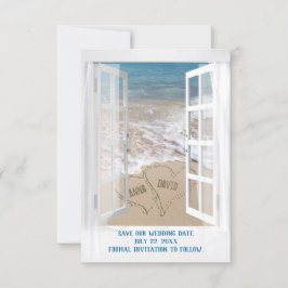 Cartão Salvar A Janela Data Abrir Praia