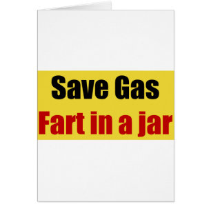 Cartão Salvar o gás Fart em um frasco