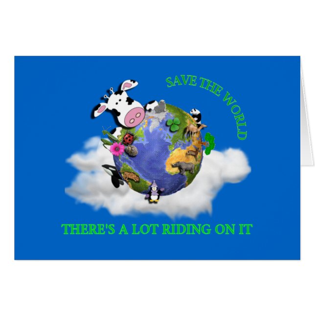 Cartão Salvar o mundo (Frente Horizontal)
