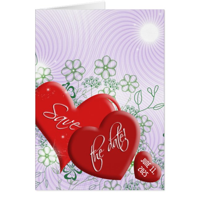 Cartão Salvar os corações de Data Vermelha (Frente)