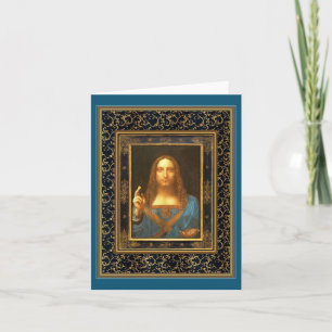 Cartão Salvator Mundi por Leonardo da Vinci