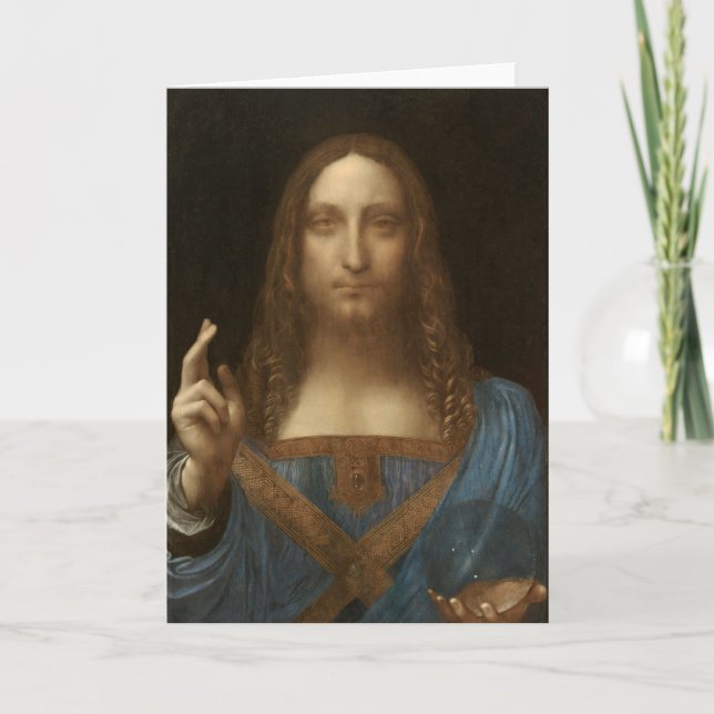 Cartão Salvator Mundi (Salvador do Mundo) (da Vinci) (Frente)