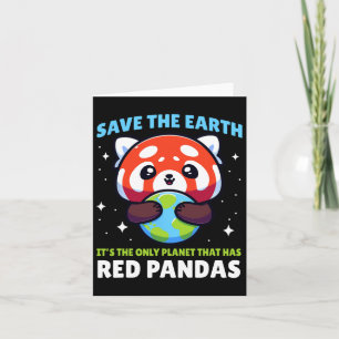 Cartão Salve a Terra Red Panda Design - Funny Animal Eart