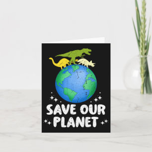 Cartão Salve Nossos Dinossauros Kids Fofos Dia da Terra G