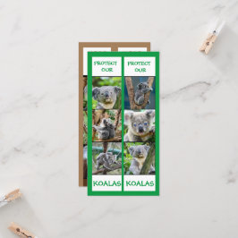 Cartão Salve nossos Koalas, proteja, marcadores