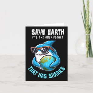 Cartão Salve o Dia da Terra do Tubarão Restaurar o Dia do