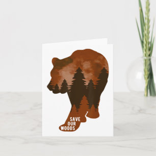 Cartão Salve o nosso Urso de Proteção Ambiental das Flore