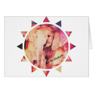 Cartão Salve os Elefantes, Bebê Elefante Sol