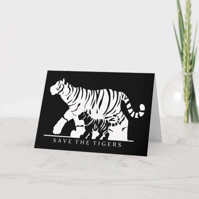 Cartão Salve os Tigres (Preto) (Frente)