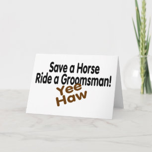 Cartão Salve Um Cavalo De Um Padrinho de casamento De Haw