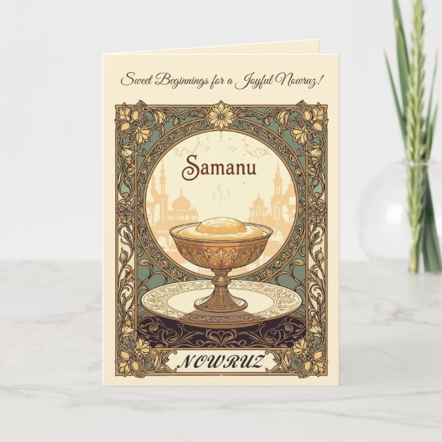 Cartão Samanu O Doce Espírito do Nowruz (Frente)