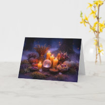 Samhain com Velas Folhagem de Outono Cristal Flore